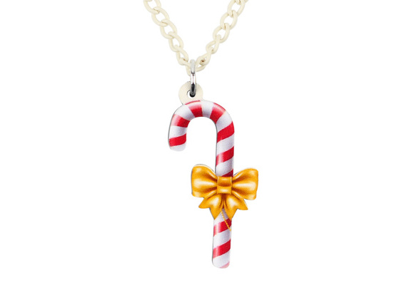 Diamond Accent Candy Cane Pendant in Sterling Silver with 14K Rose Gold |  Peoples Jewellers